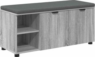 vidaXL Banco De Entrada Con Coj&iacute;n Gris Sonoma 100 X 38 X 46 Cm Vidaxl