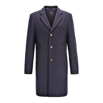 HUGO BOSS Nye 2 Wol-Kasjmier Jas - Heren - Mantel - Blauw - 3XL - Wol - Jassen