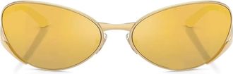 Versace metallic oval-frame sunglasses - Yellow