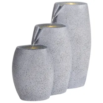 Beliani Beliani - Fuente De Jard&iacute;n Exterior Cascada Con Luz Led Enchufe Gris Arkle