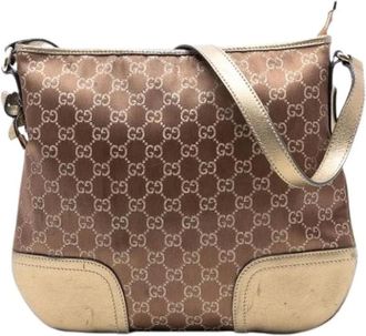 Gucci Pre-owned Cross Body Bags, female, Brown, Size: ONE SIZE Pre-owned Canvas Crossbody Bag