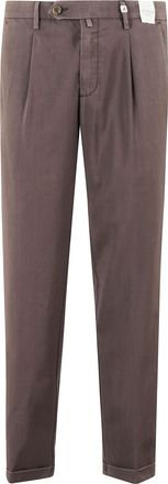Myths Brown Zeus Turn-Up Waist Loops Wool Trousers