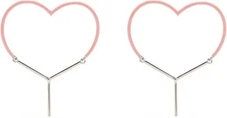 Y / Project two-tone heart-shape earrings - women - Metal/Enamel - One Size - Pink