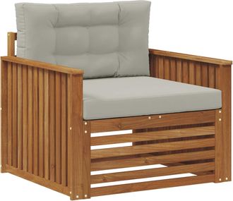 vidaXL Sof&aacute; De Exterior Madera De Acacia S&oacute;lida Y Poli&eacute;ster Vidaxl