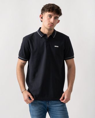 HUGO BOSS Mens PL_Member Short Sleeve Polo Shirt in Dark Blue Cotton - Size X-Large