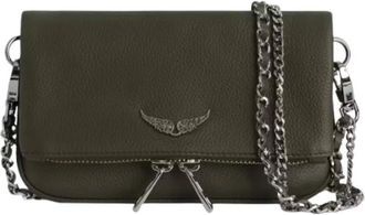 Zadig&Voltaire Tassen, Dames, Groen, ONE Size, Leer, Rock Nano Clutch