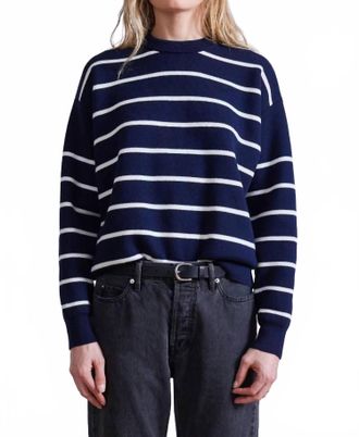 Apiece Apart Sportif Sweater In Navy & Cream Stripe