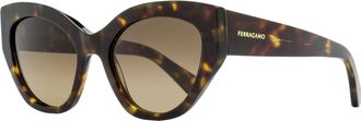 Ferragamo Ferragamo Womens Lettermark Cat Eye Sunglasses SF1107S 242 Dark Tortoise 55mm