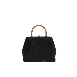Jil Sander Bamboe Vierkante Tas - Dames - Handtassen - Zwart - ONE Size - Bamboe - Tassen