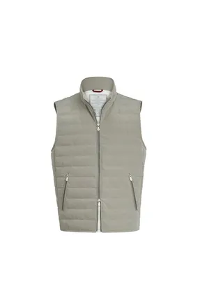 Brunello Cucinelli Nylon down vest in Khaki at Nordstrom, Size Xxx-Large Eu