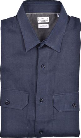 Brunello Cucinelli Blue Triacetate Mens Shirt