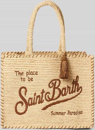 MC2 Saint Barth Shopper mit Label-Stitching Modell VANITY RAFFIA in Sand, Gr&ouml;&szlig;e 1