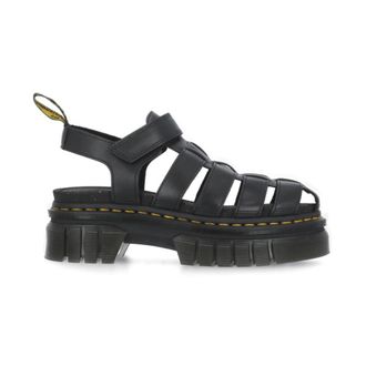 Dr. Martens Flat Sandals, female, Black, Size: 10 US Ricki Fisherman Sandals