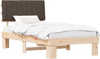 vidaXL Estructura De Cama Con Cabecera Tapizada Taup&eacute; 100 X 200 Cm Vidaxl