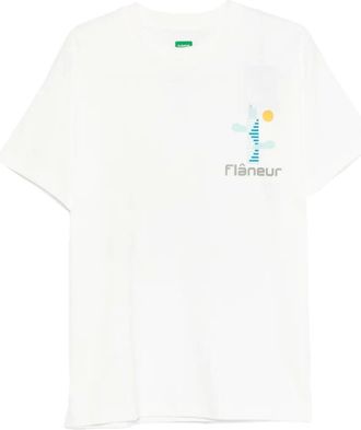 Flaneur Festival Map T-shirt met print - Wit