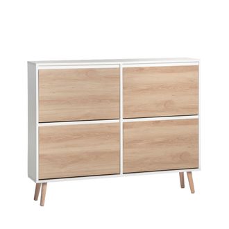 Klast Zapatero doble efecto madera blanco-natural 124 cm x 100 cm