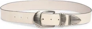 Vince Camuto Etched Metal Leather Belt in Ivory at Nordstrom Rack, Size X-Large