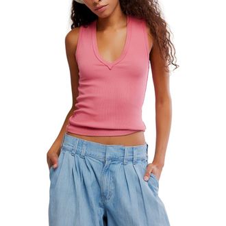 Free People Neria Rib Tank in Vintage Rosey at Nordstrom, Size X-Large