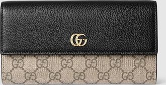 Gucci GG Marmont Bi-color Continental Wallet, Black, Leather