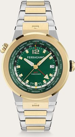 Ferragamo Men F-80 gmt watch Green