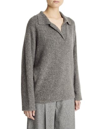 Vince Donegal Dolman 100% Cashmere Polo Sweater