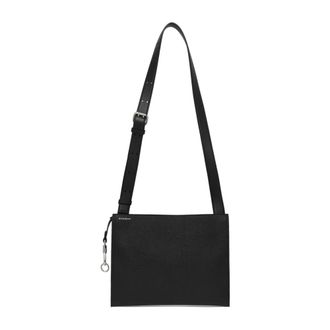 Givenchy Tassen, Heren, Zwart, ONE Size, Katoen, Platte leren schoudertas