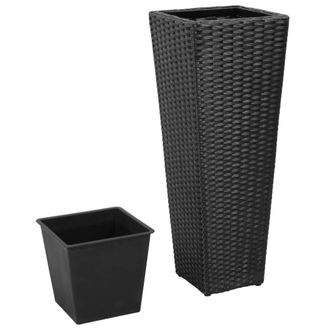 Berkfield Home Garden Raised Beds 3 pcs Poly Rattan Black