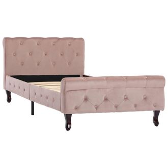 vidaXL Estructura De Cama Sin Colch&oacute;n Terciopelo Rosa 90x200 Cm Vidaxl