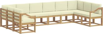 vidaXL Conjunto De Sof&aacute;s De Exterior 10 Uds. Blanco Y Crema Vidaxl