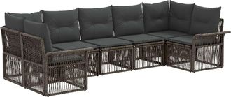 vidaXL Conjunto De Sof&aacute;s De Jard&iacute;n 7 Uds. 7-n&uacute;mero De Plazas Gris Vidaxl