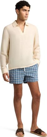 Onia Charles 4 Swim Trunk in Blue/white Mult at Nordstrom, Size Xx-Large