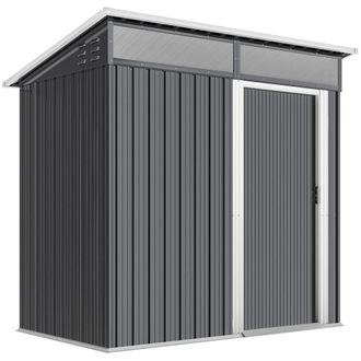 OUTSUNNY Caseta de jard&iacute;n 195x122x182 cm gris oscuro