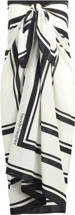 Favorite Daughter The Geo Print Pareo Cotton Scarf in Black/White at Nordstrom