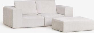 Sklum Sof&aacute; Modular De 2 Piezas Y Puff En Chenilla Envasado Al Vac&iacute;o Norridge Sklum