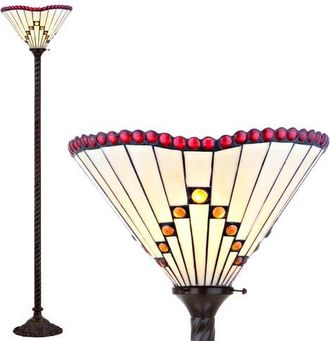 Jonathan Y Designs Smith Tiffany-Style 70.5 Torchiere LED Floor Lamp, Bronze at Nordstrom