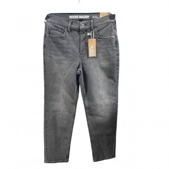 Eddie Bauer Womens Authentic High Rise Perfect Straight Jeans In Washed Black