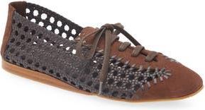 Hereu Portiu Woven Derby in Ruby /Dark Brown at Nordstrom Rack, Size 5.5Us / 36Eu