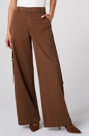 Liverpool L.A. Mid Rise Wide Leg Cargo Pants in Carob Brown at Nordstrom, Size 10