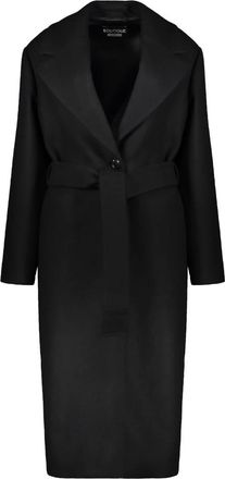 Moschino Jassen, Dames, Zwart, XS, Wol, Lange Mouwen Jas met Riem