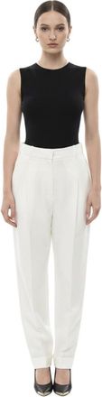 Alexander McQueen White Tapered Pleated Pants