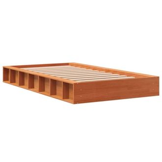 Berkfield Home Beautiful Bed Frame without Mattress Wax Brown 90x200 cm Solid Wo