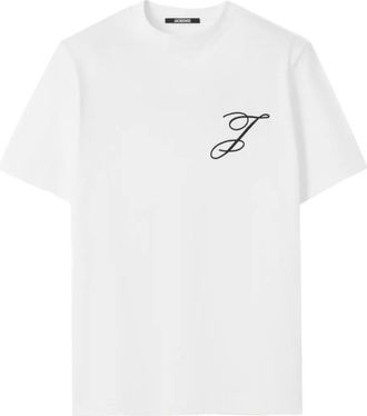 Jacquemus logo-embroidered T-shirt - White