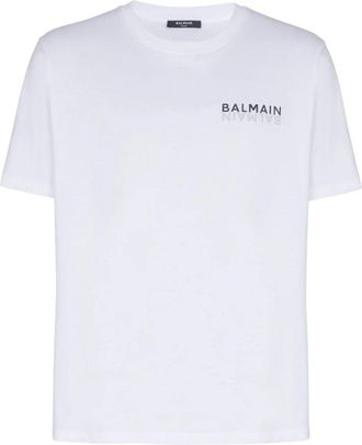 Balmain T-shirt met logo-print - Heren - T-shirts - Wit - S - Katoen - Tops