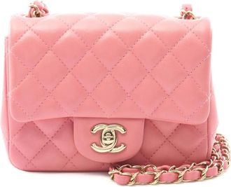Chanel 2021-2025 Mini Square Classic Lambskin Single Flap shoulder bag - Rosa