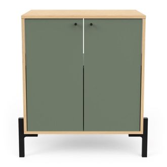 Calicosy Mueble bajo lavabo 2 puertas l69,2 cm - Efecto Roble y Verde