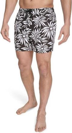 Calvin Klein Floral Swim Trunks in Black Multi at Nordstrom Rack, Size Xx-Large