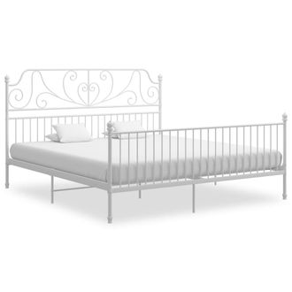 vidaXL Estructura De Cama Sin Colch&oacute;n Metal Blanco 200x200 Cm Vidaxl