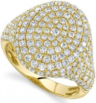 Allurez Lab-Grown Diamond Pave Halo Cigar Cocktail Ring 14K Yellow Gold (2.30ct)