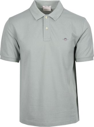GANT Mens REG SHIELD SS PIQUE POLO SHIRT CERAMIC GREY Cotton - Size 3XL