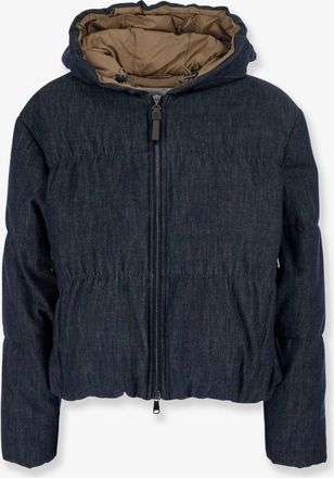 Brunello Cucinelli Giubbino in denim imbottito con cappuccio - BRUNELLO CUCINELLI - gender_Woman